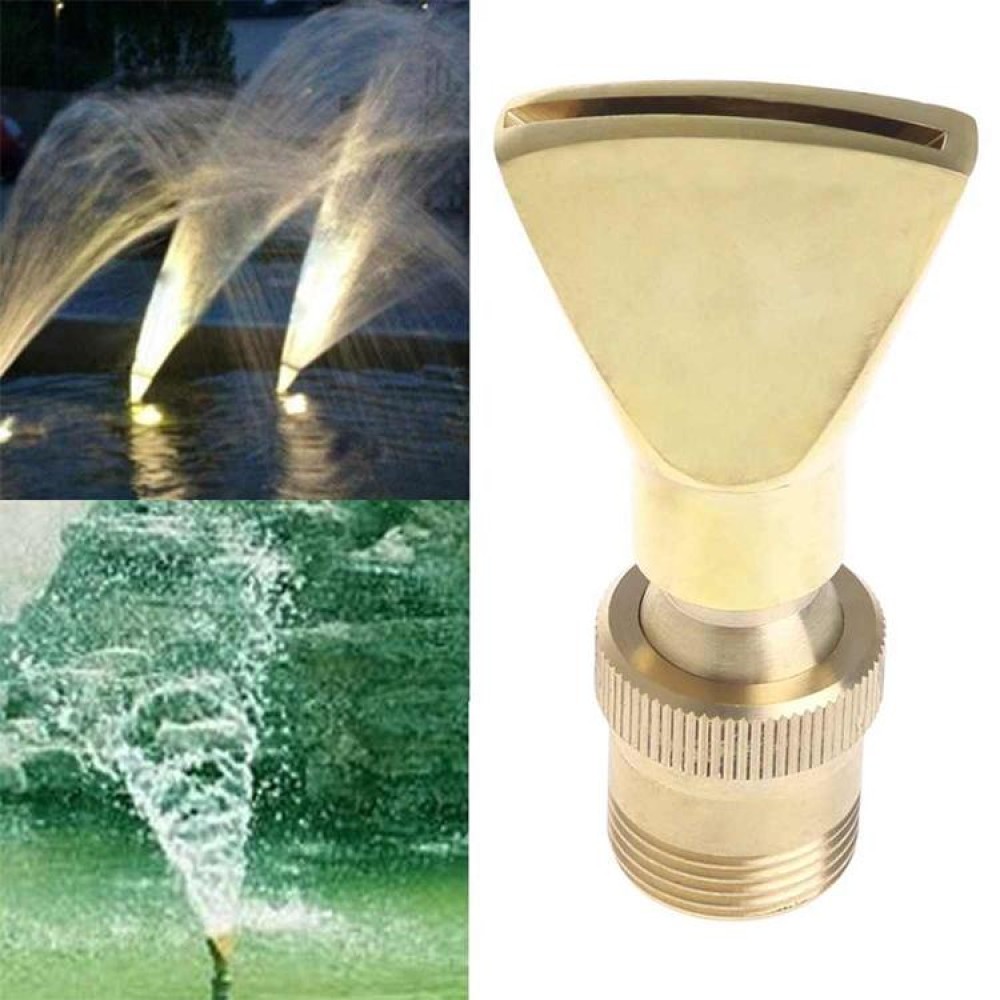 Water View Rockery Fountain All Copper Stainless Steel Adjustable Universal Fan-shaped Flat Nozzle, Size:1寸(Brass)