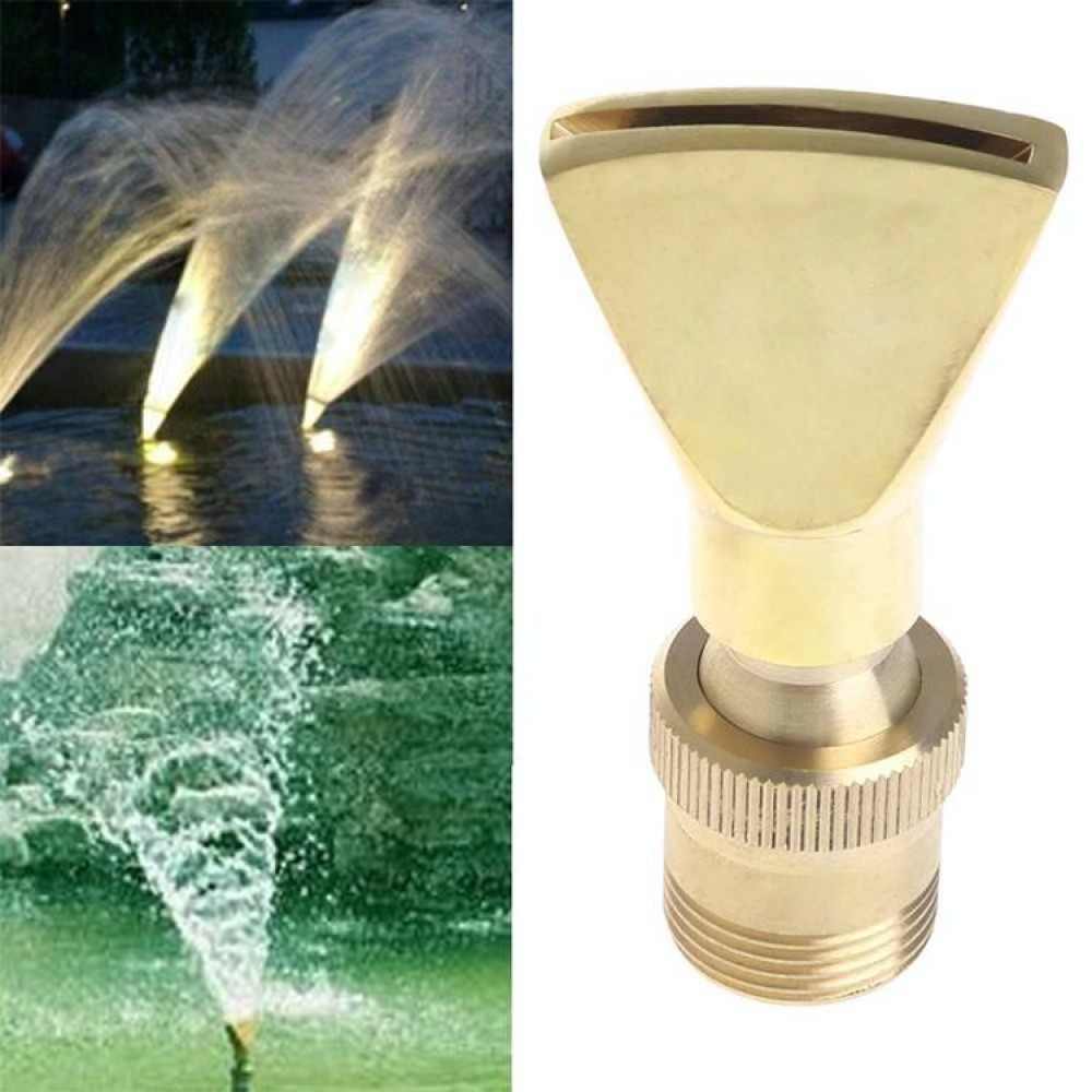 Water View Rockery Fountain All Copper Stainless Steel Adjustable Universal Fan-shaped Flat Nozzle, Size:1.5寸(Brass)