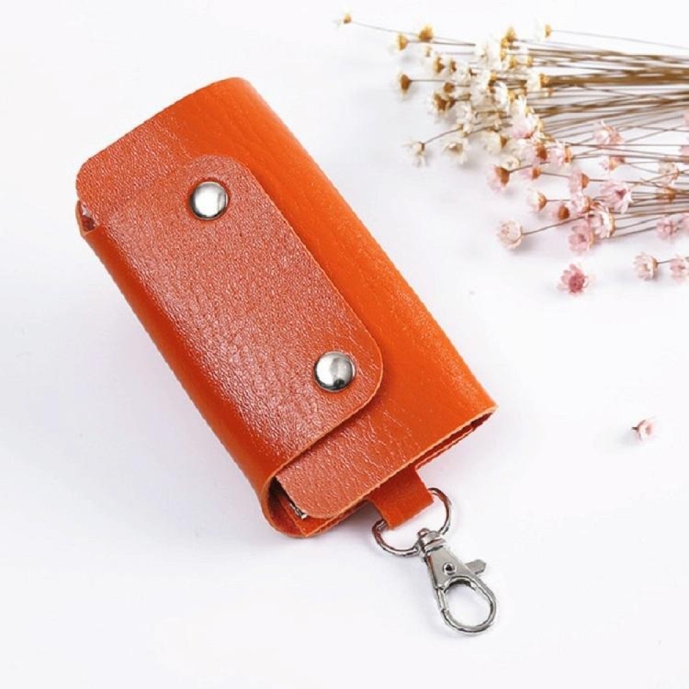 2 PCS Leather Car Key Cover Key Case(Orange)
