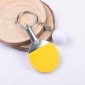 2 PCS Creative Metal table Tennis Keychain Handmade Jewelry Gift Sports Keychain, Specification:2×2.8×6.5cm(Yellow)