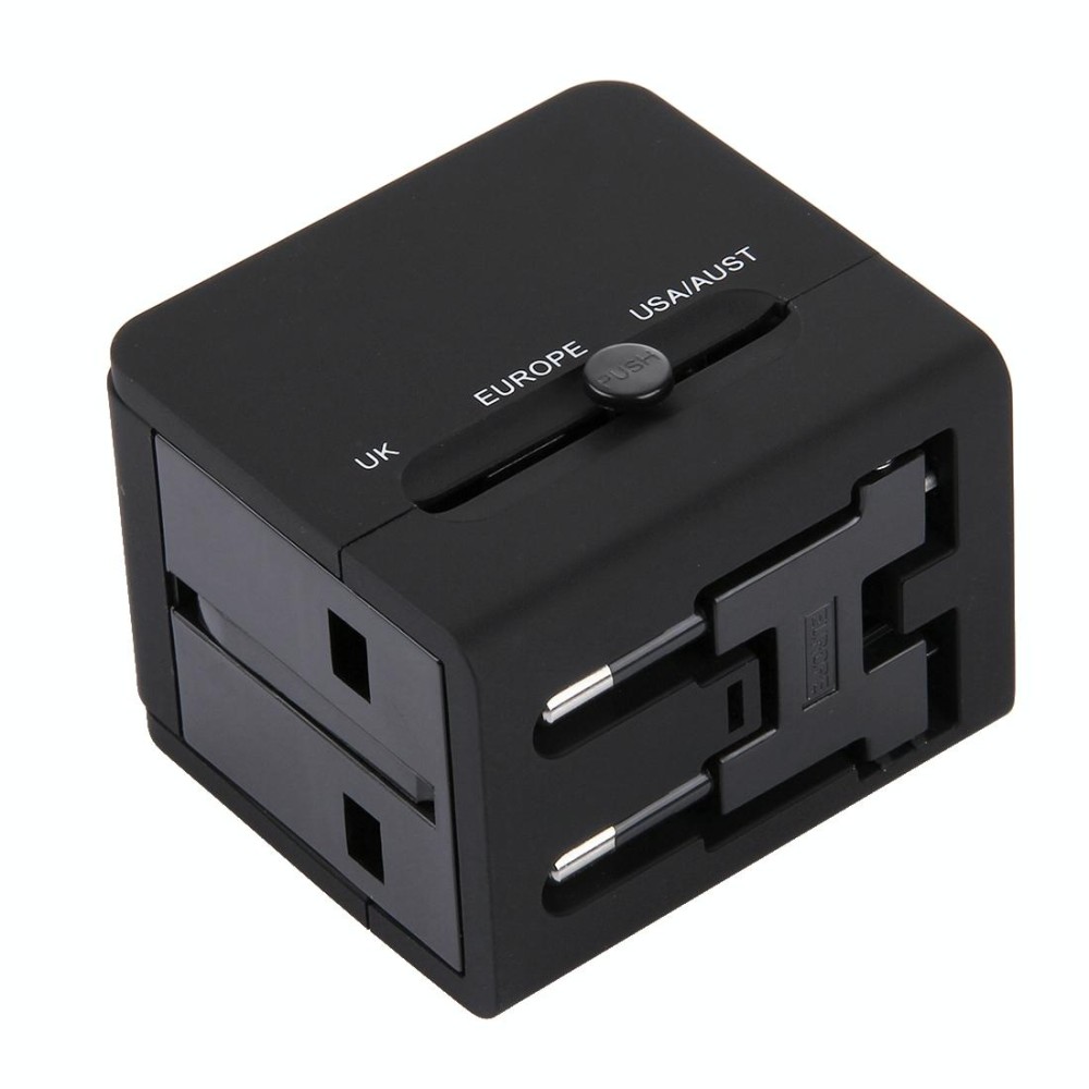 5V 2.1A Dual USB Power Socket Charger Adapter, UK / EU / US / AU Plug(Black)