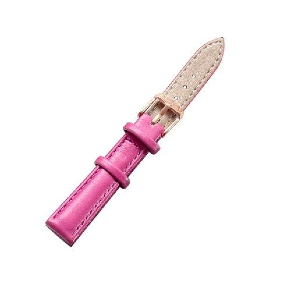 CAGARNY Simple Fashion Watches Band Gold Buckle Leather Watch Band, Width: 14mm(Magenta)