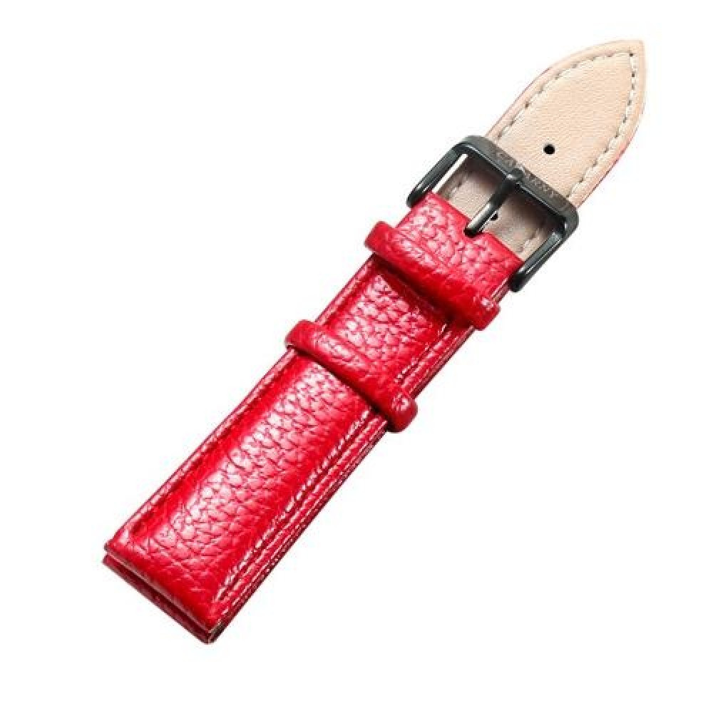 CAGARNY Simple Fashion Watches Band Black Buckle Leather Watch Band, Width: 20mm(Red)