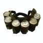 Portable Outdoor Beer Mountaineering Belt 6 Holds Minimalist Stylish Style Multi-function Outdoor Sports Running Hiking Riding Travelling Belt(Black)