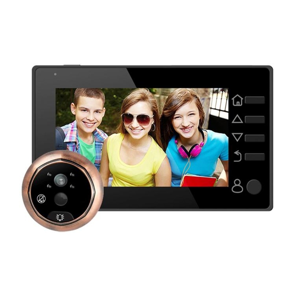 M4300D 4.3 inch TFT Color Display Screen 3.0MP Security Camera Video Smart Doorbell, Support TF Card (32GB Max) & Night Vision & Motion Detection (Black)