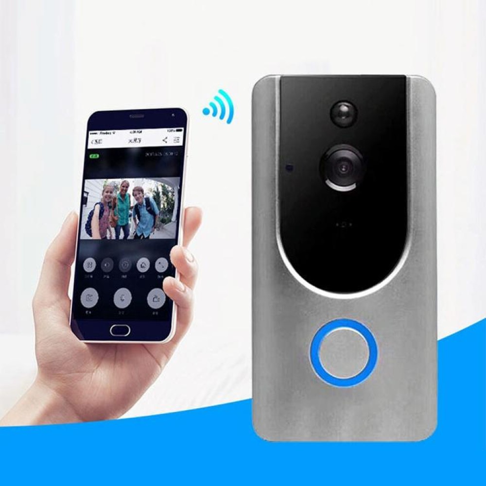 VESAFE Home VS-M3 HD 720P Security Camera Smart WiFi Video Doorbell Intercom, Support TF Card & Night Vision & PIR Detection APP for IOS and Android(with Ding Dong/Chime) (Grey)
