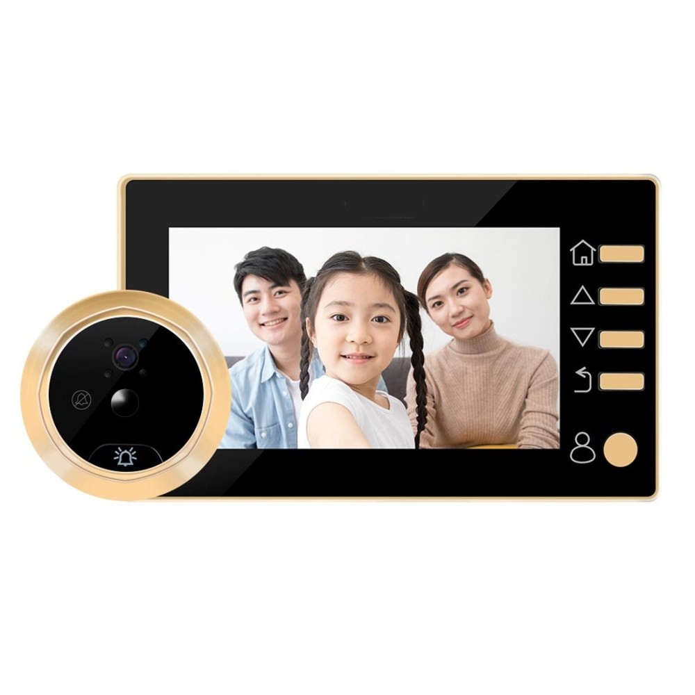 Danmini Q10 4.3 Inch Screen Motion Detection Camera Video Alarm Smart Digital Door Viewer, Support TF Card(Gold)