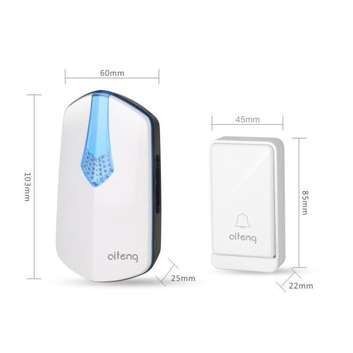 AITENG V026J Wireless Batteryless WIFI Doorbell, UK Plug