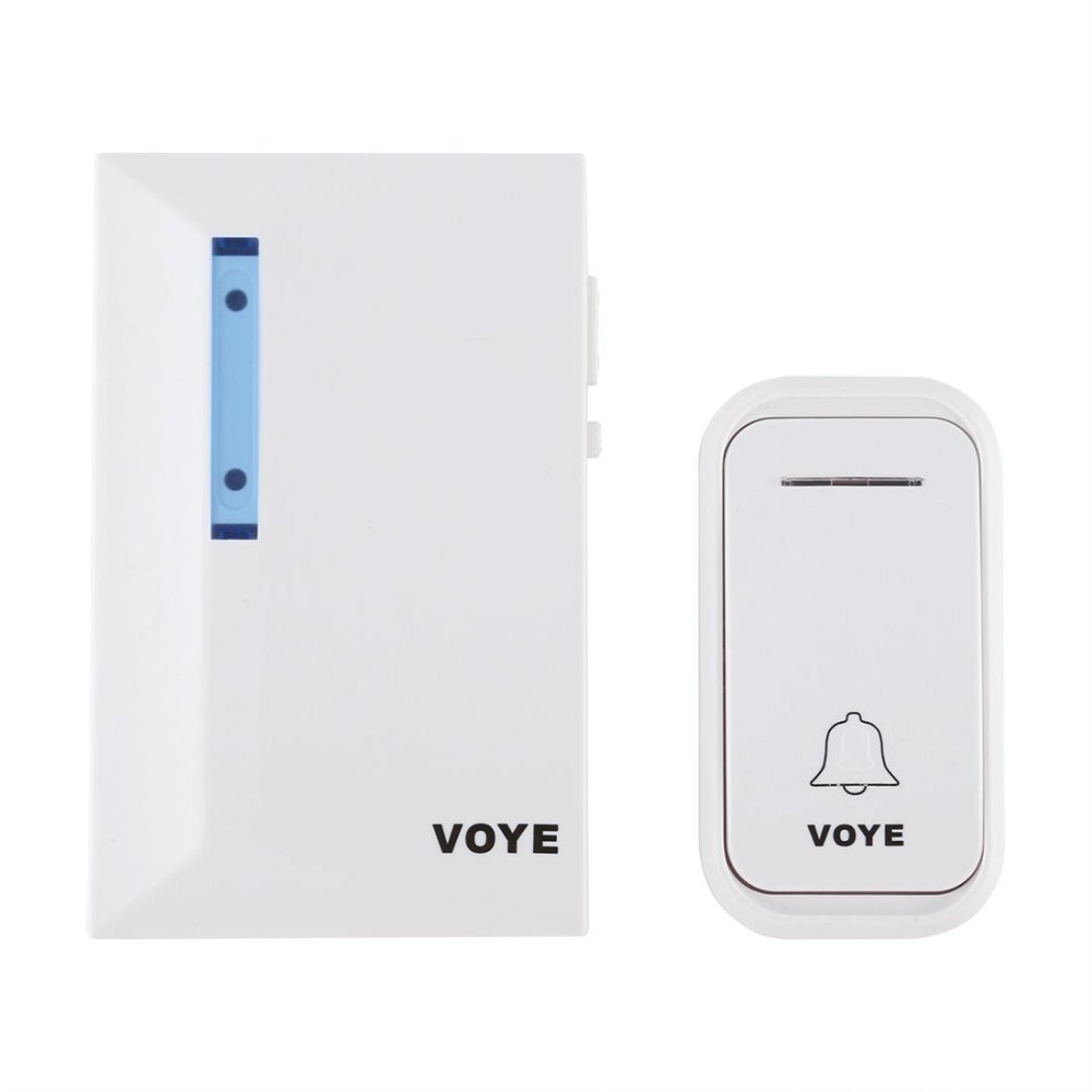 VOYE V015F Home Music Remote Control Wireless Doorbell with 38 Polyphony Sounds (White)