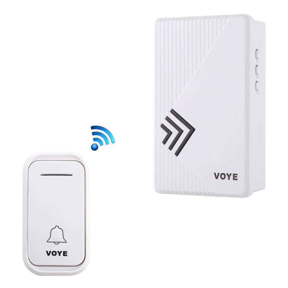 VOYE V022F Home Music Remote Control Wireless Doorbell with 38 Polyphony Sounds (White)