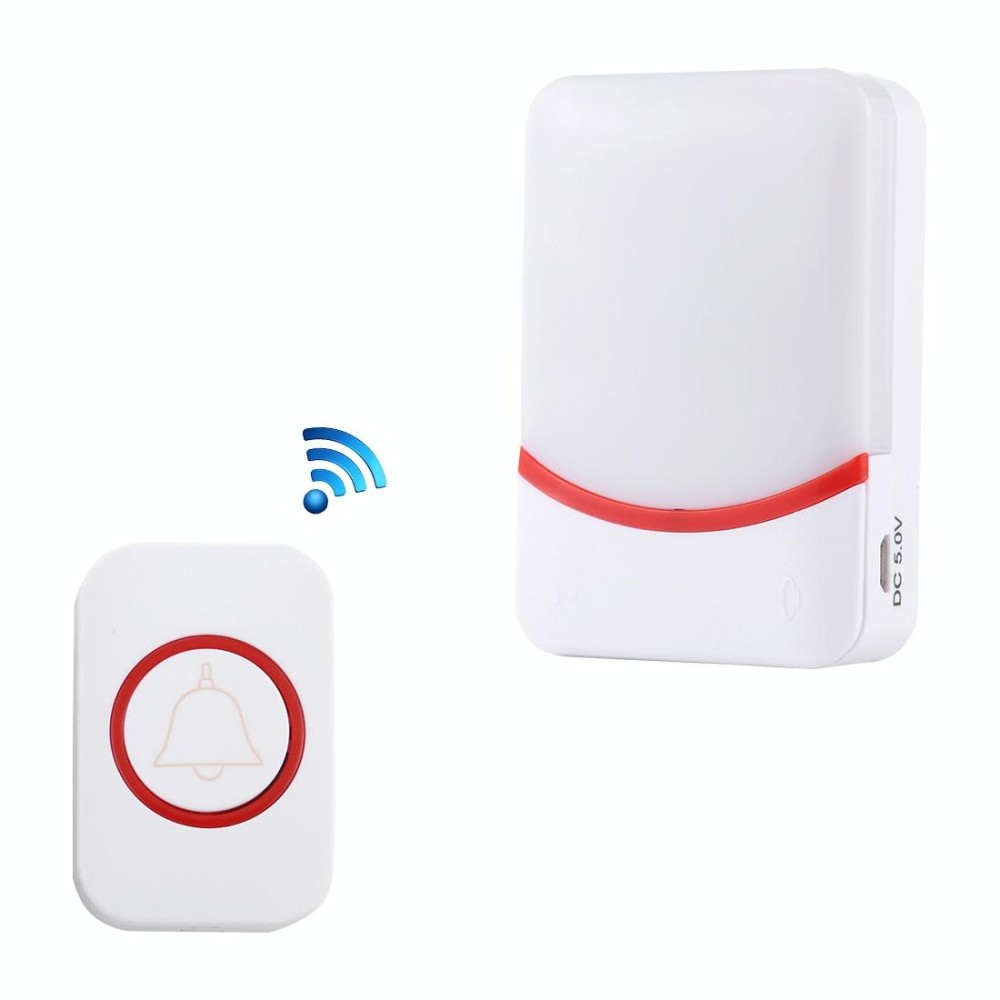 CMF1188 Home Music Remote Control Wireless Doorbell with 38 Ringtones & Colorful Flashing Lights + Ringtones / Ringtones / Colorful Flashing Lights 3-Modes (White)