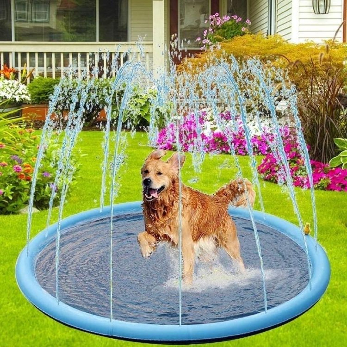 PVC Sprinkler Splash Mat for Kids Outdoor Lawn Water Fun, Diameter: 190cm