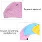 Adult Waterproof PU Coating Stretchy Swimming Cap Keep Long Hair Dry Ear Protection Swim Cap (Black)