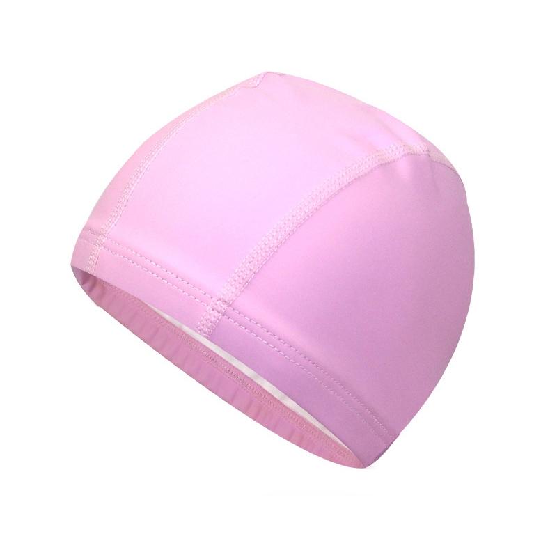 Adult Waterproof PU Coating Stretchy Swimming Cap Keep Long Hair Dry Ear Protection Swim Cap(Pink)