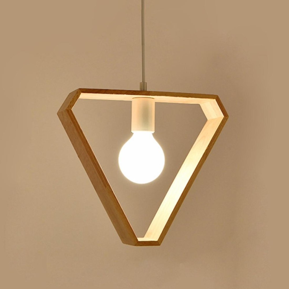 Home Decoration Personality Creative Simple Solid Wood Geometric Pendant Lights (Triangle)