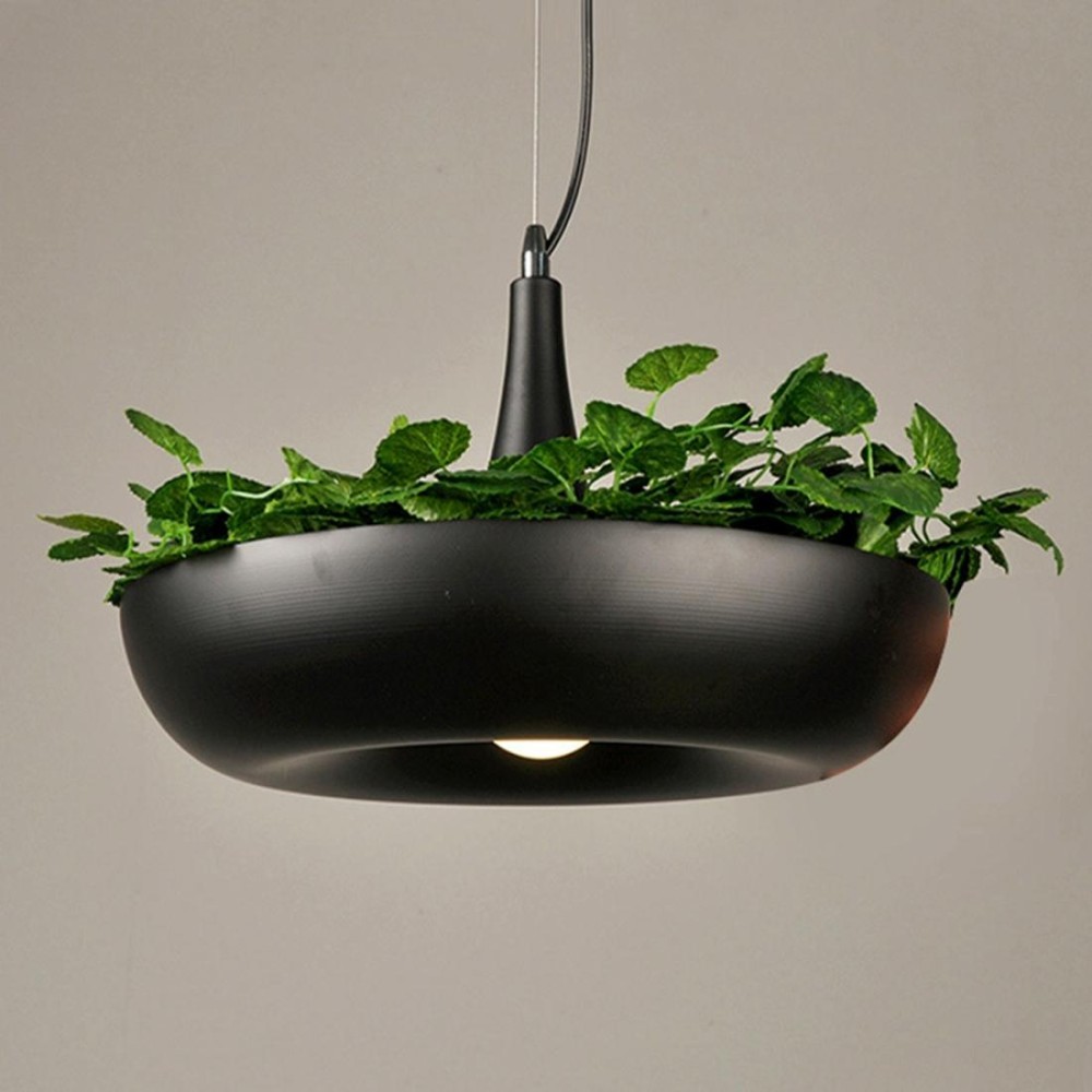 Home Decoration LED Hanging Garden Plant Lamp Potted DIY Chandelier Lighting(Warm White)