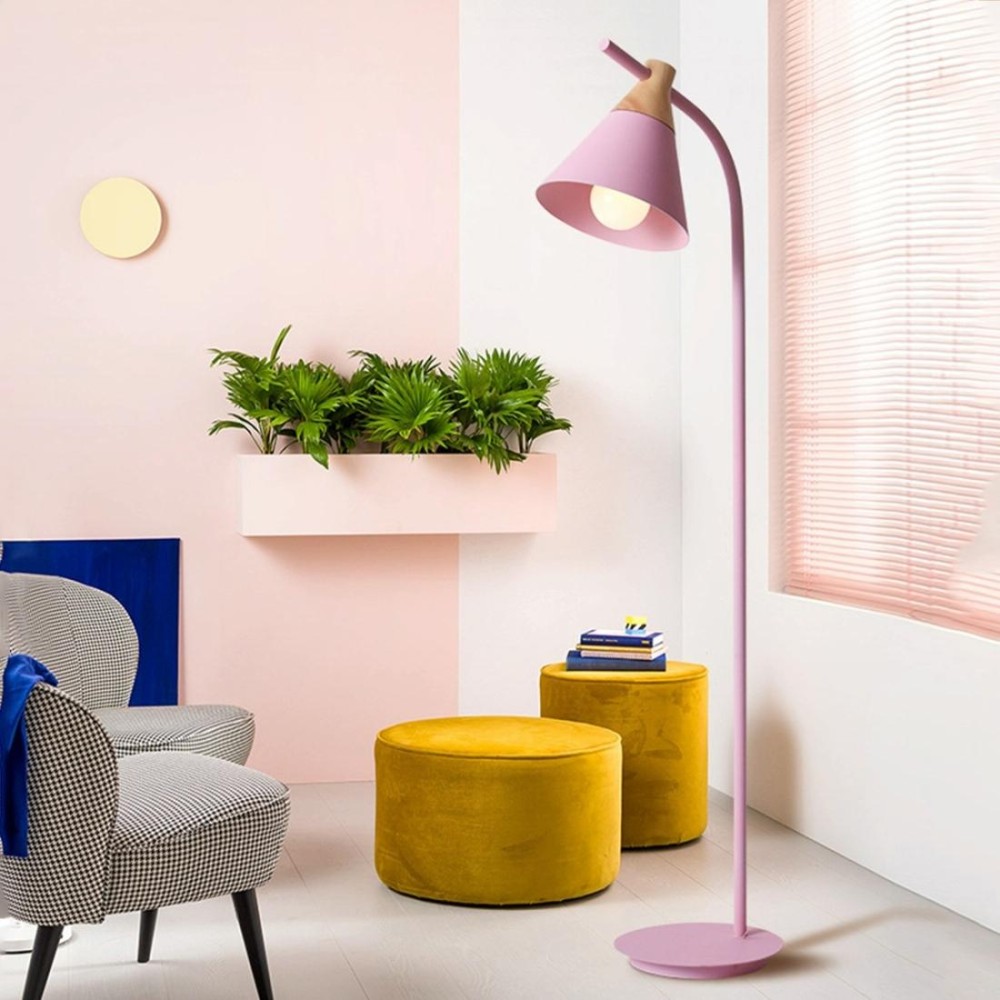 Macaron floor lamp vertical table lamp (Pink)