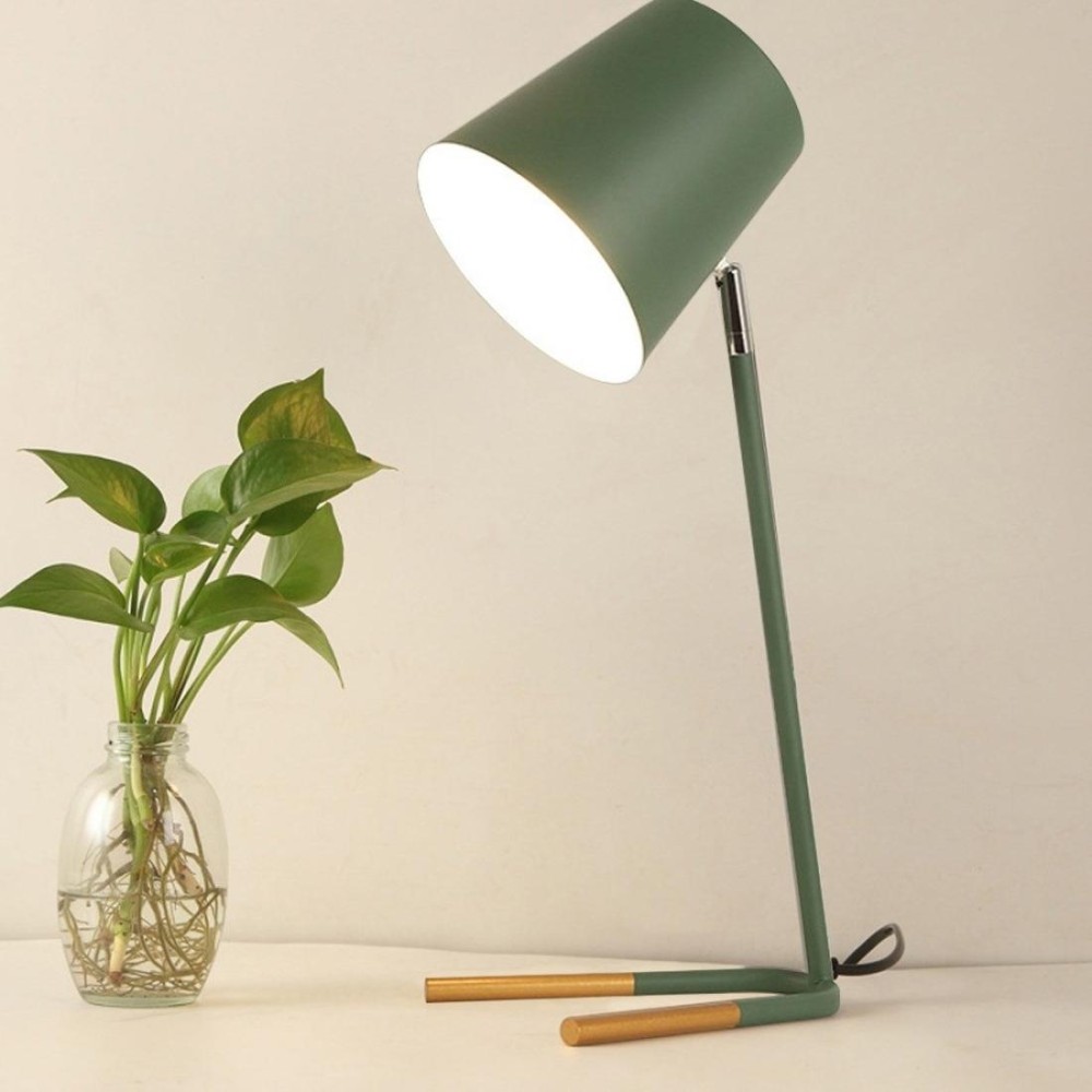 LED Eye-caring Table Lamp Modern Creative Minimalist Bedroom Bedside Lamp Student Study Table Lamp (Green)