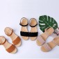 Suede Flat Bottom Non-slip Wearable Lightweight Sandals for Women (Color:Khaki Size:35)