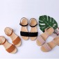 Suede Flat Bottom Non-slip Wearable Lightweight Sandals for Women (Color:Khaki Size:38)