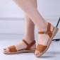 Suede Flat Bottom Non-slip Wearable Lightweight Sandals for Women (Color:Brown Size:35)