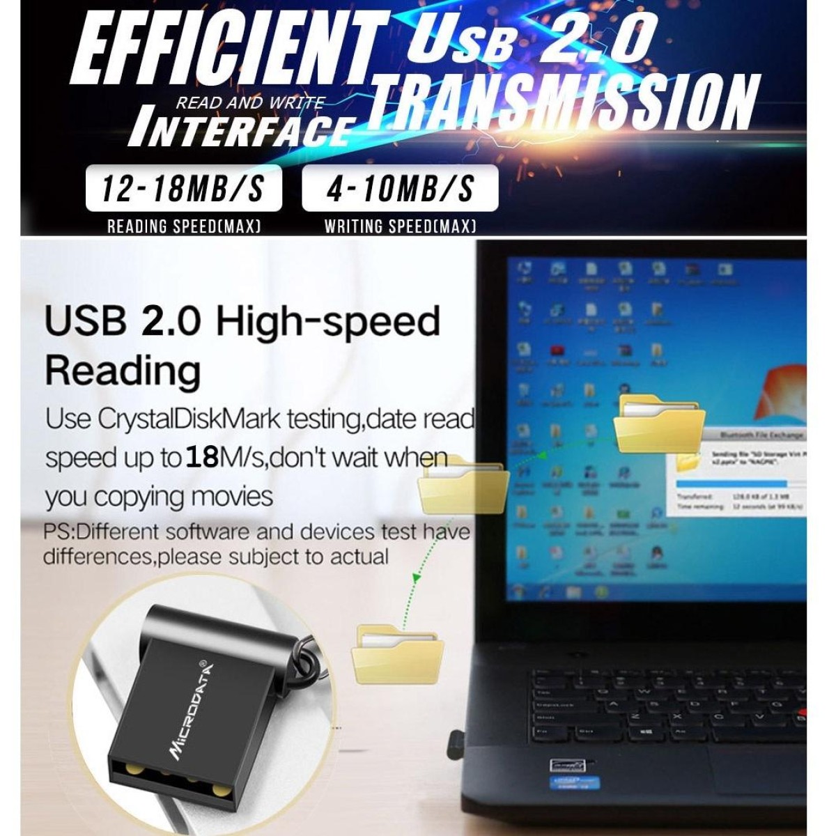 MiCRODATA 64GB USB 2.0 Computer Car Two-use Mini U Disk(Silver Grey)