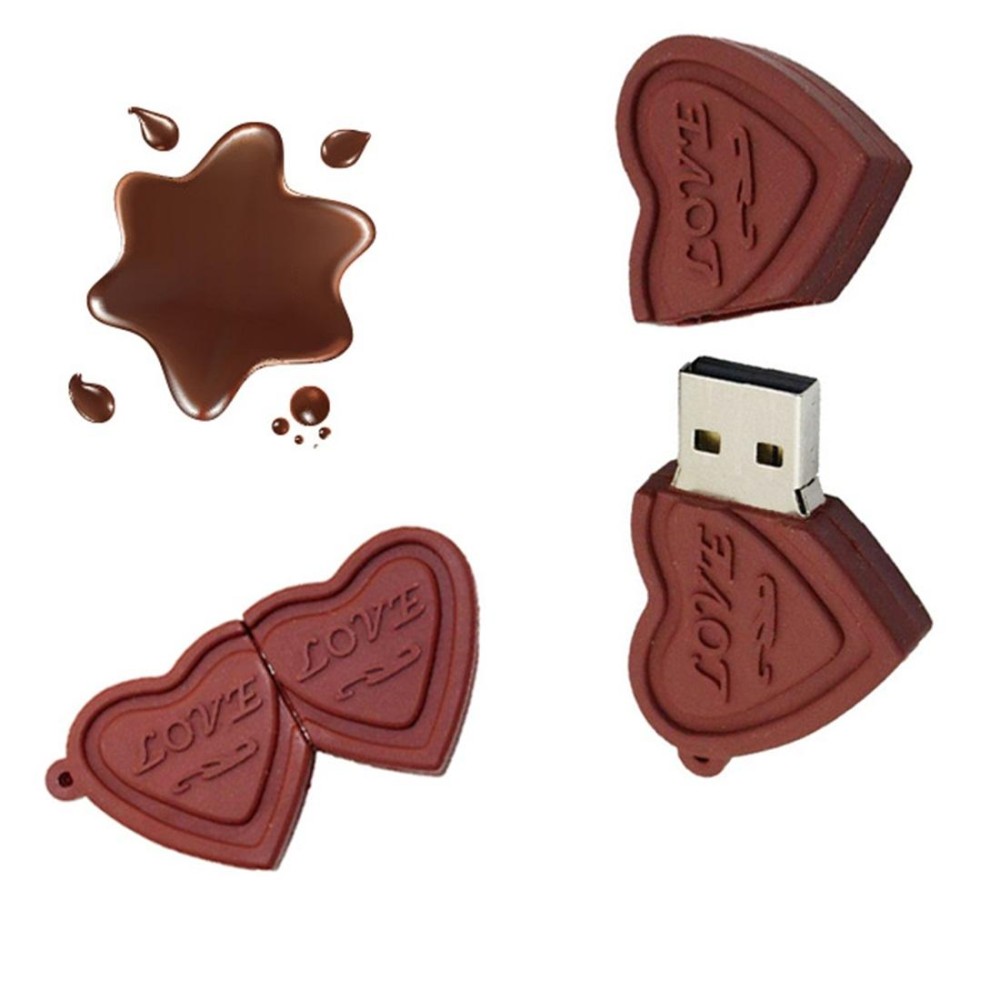 MicroDrive 32GB USB 2.0 Creative Heart Chocolate U Disk