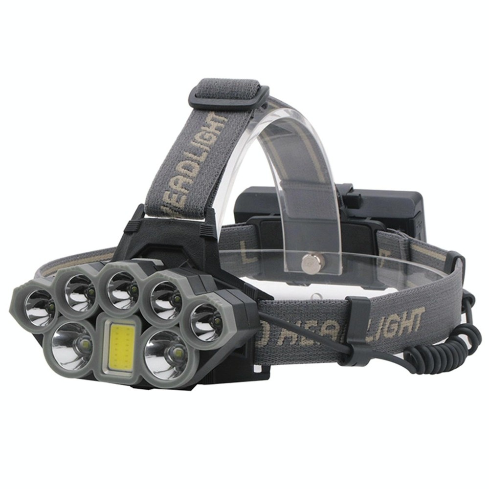 8 LEDs USB Rechargeable Outdoor Lighting Strong Light Night Fishing Headlight