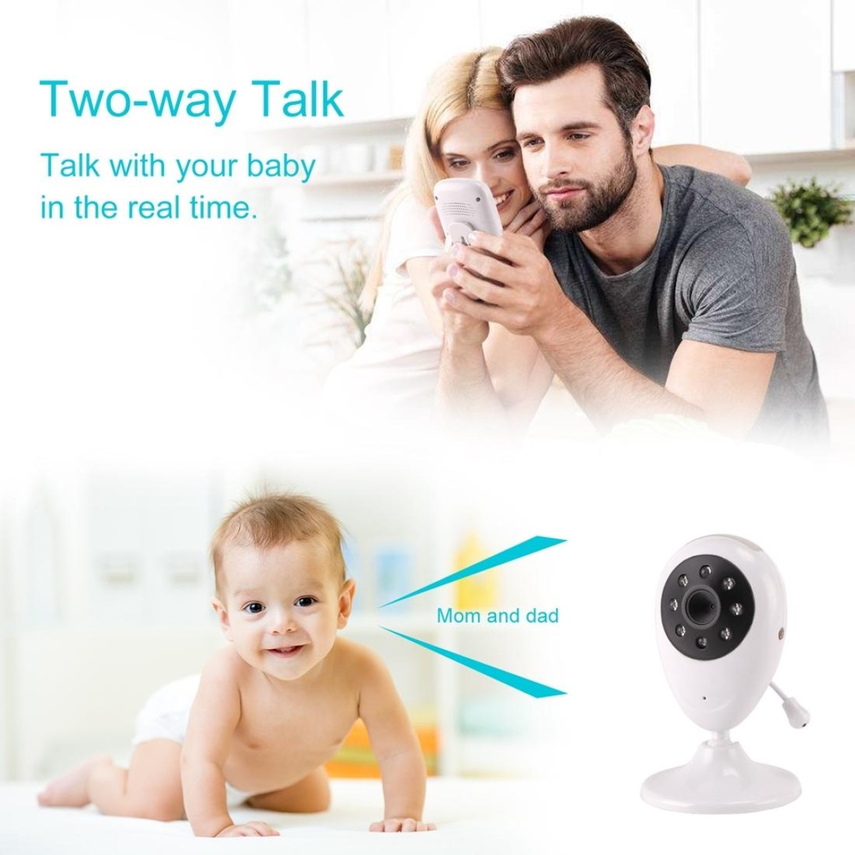 SP880 Baby Monitor 960P Camera / Wireless Remote Monitoring Mini DV Camera, with IR Night Vision ,IR Distance: 30m (EU Plug)