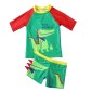 2 in 1 Cartoon Crocodile Pattern Short Sleeve Shorts Baby Boys Split Swimsuit Set (Color:Green Size:110)