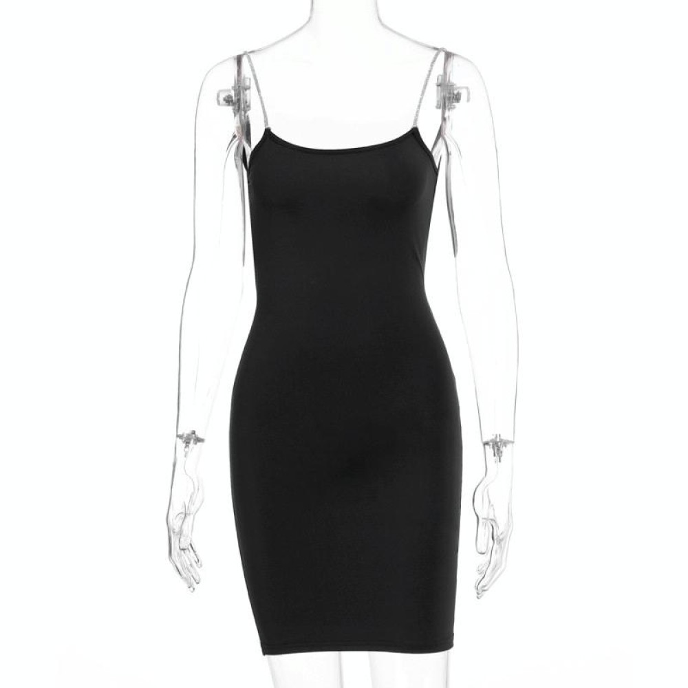 Ladies Sexy Slim-fit Suspender Dress (Color:Black Size:XL)