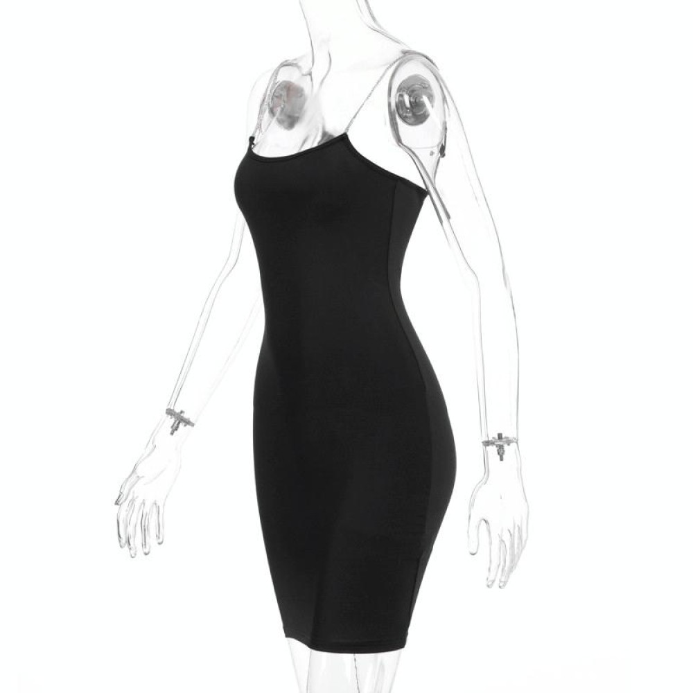 Ladies Sexy Slim-fit Suspender Dress (Color:Black Size:XL)