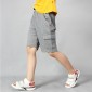 Boys Cotton Casual Overalls Shorts (Color:Grey Size:130cm)
