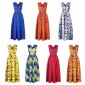 Ladies Feather Print Lace Slit Dress (Color:80212005 Size:XL)