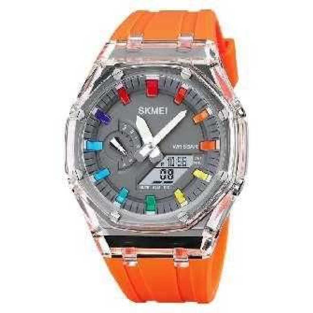 Ψηφιακό/αναλογικό ρολόι χειρός – Skmei - 2100 - Orange