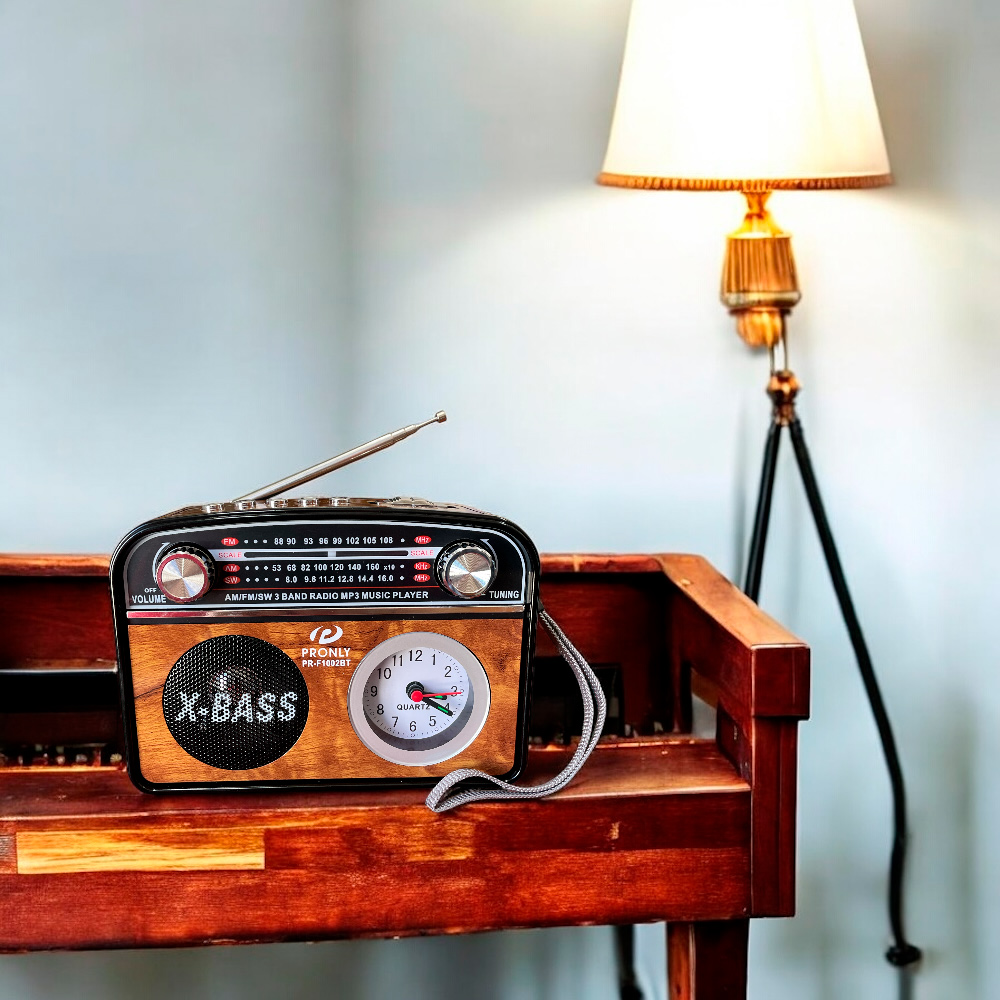 Επαναφορτιζόμενο ραδιόφωνο Retro με Bluetooth - PR-1002BT - 241434 - Black