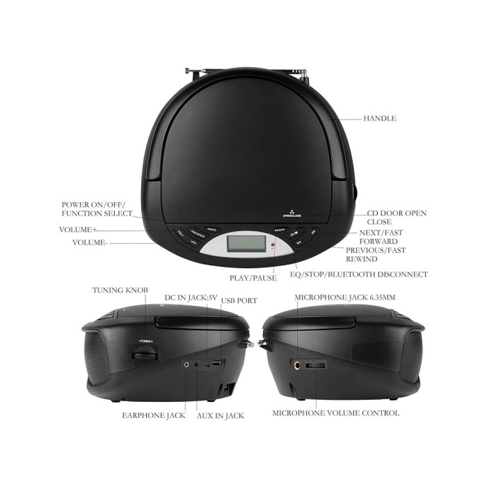 Επαναφορτιζόμενο ραδιόφωνο & CD Player - X8 - 718204