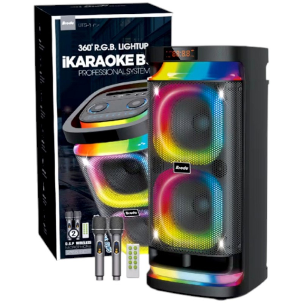 Φορητό ηχείο subwoofer με 2 μικρόφωνα Karaoke - BTS-1990 - 719909