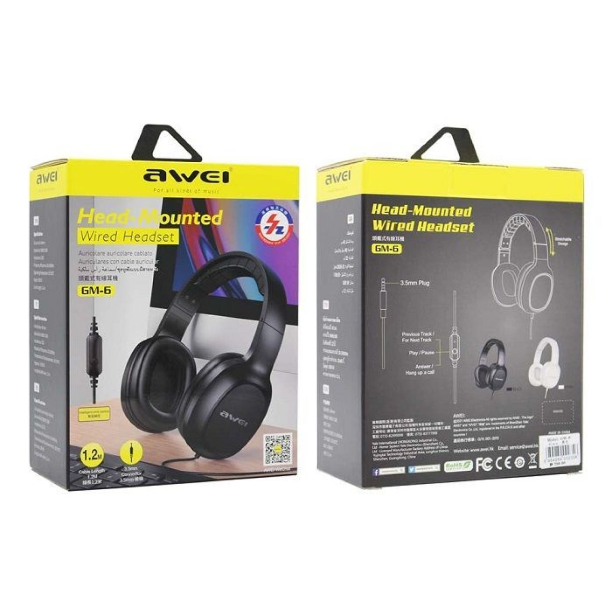 Ενσύρματα ακουστικά - Headphones - GM6 - AWEI - 002356