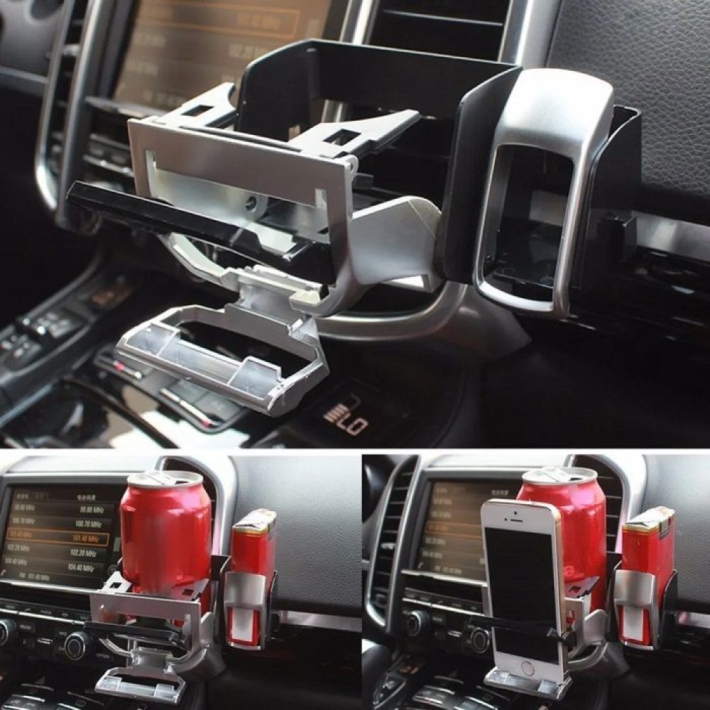 Ποτηροθήκη αυτοκινήτου με βάση κινητού και θήκη τσιγάρων - 005168 - Black