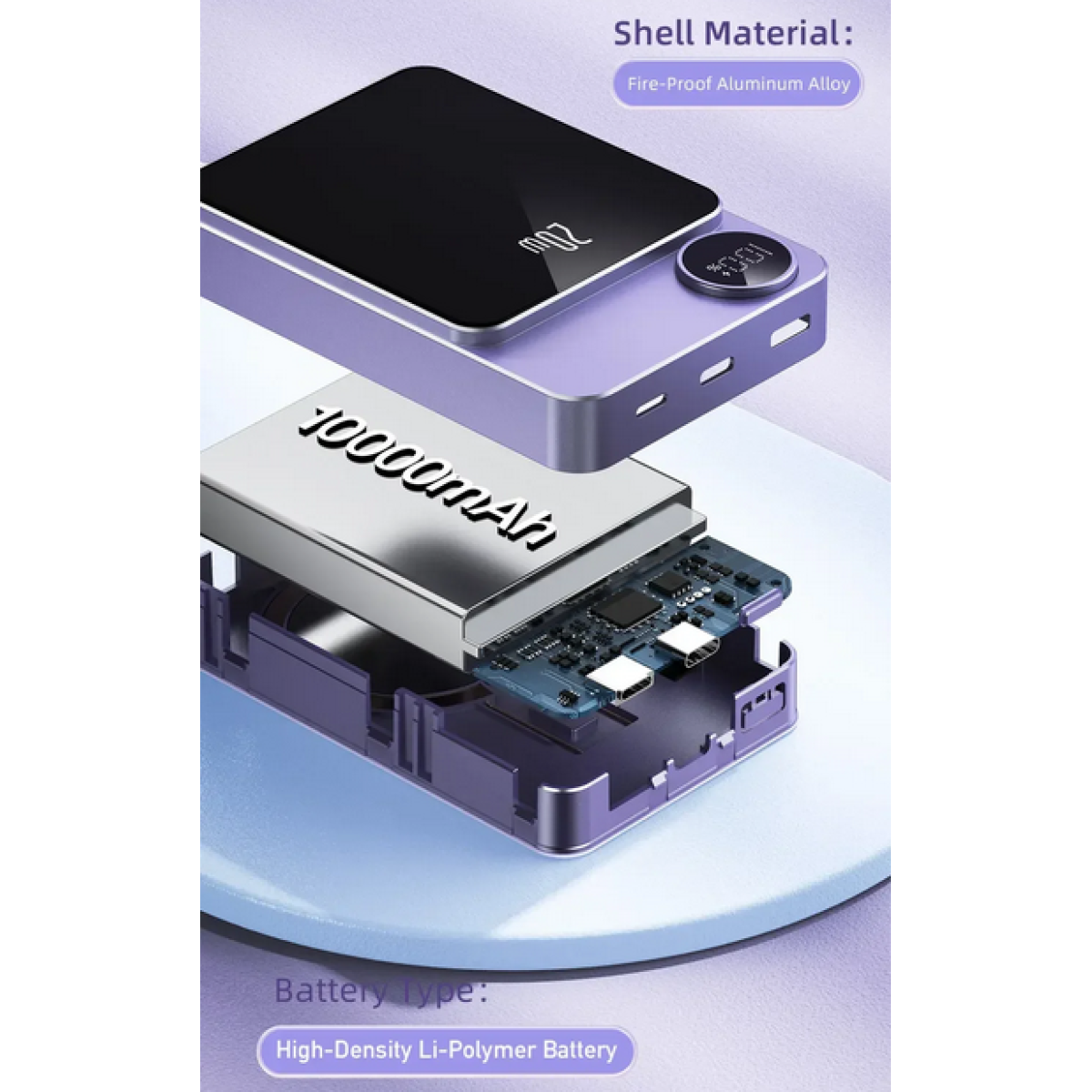 Powerbank μαγνητικής φόρτισης - P39K - 10.000mah - 20W - AWEI - 005500 - Grey
