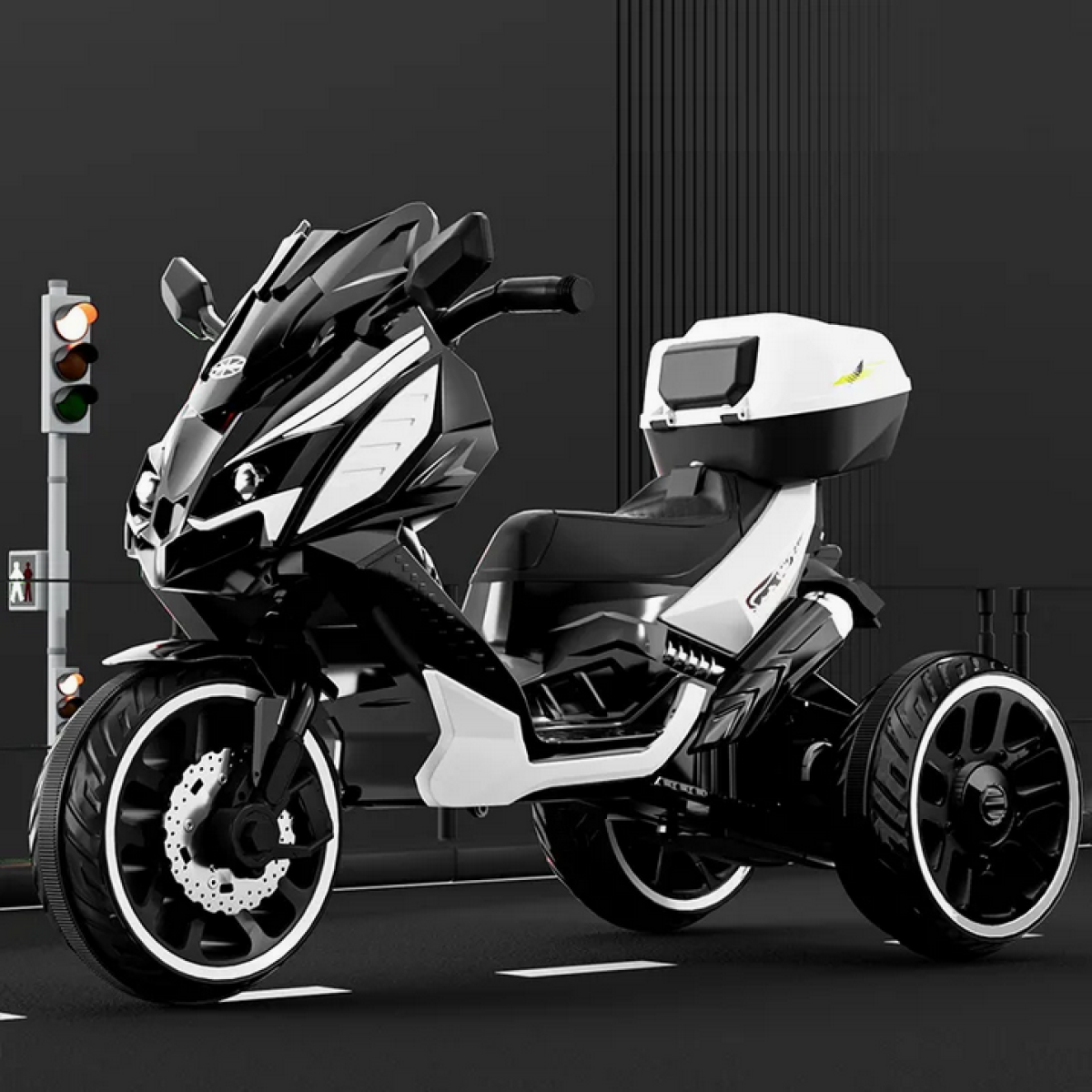 Παιδικό ηλεκτροκίνητο τρίκυκλο scooter - YH-029 - 101151 - White