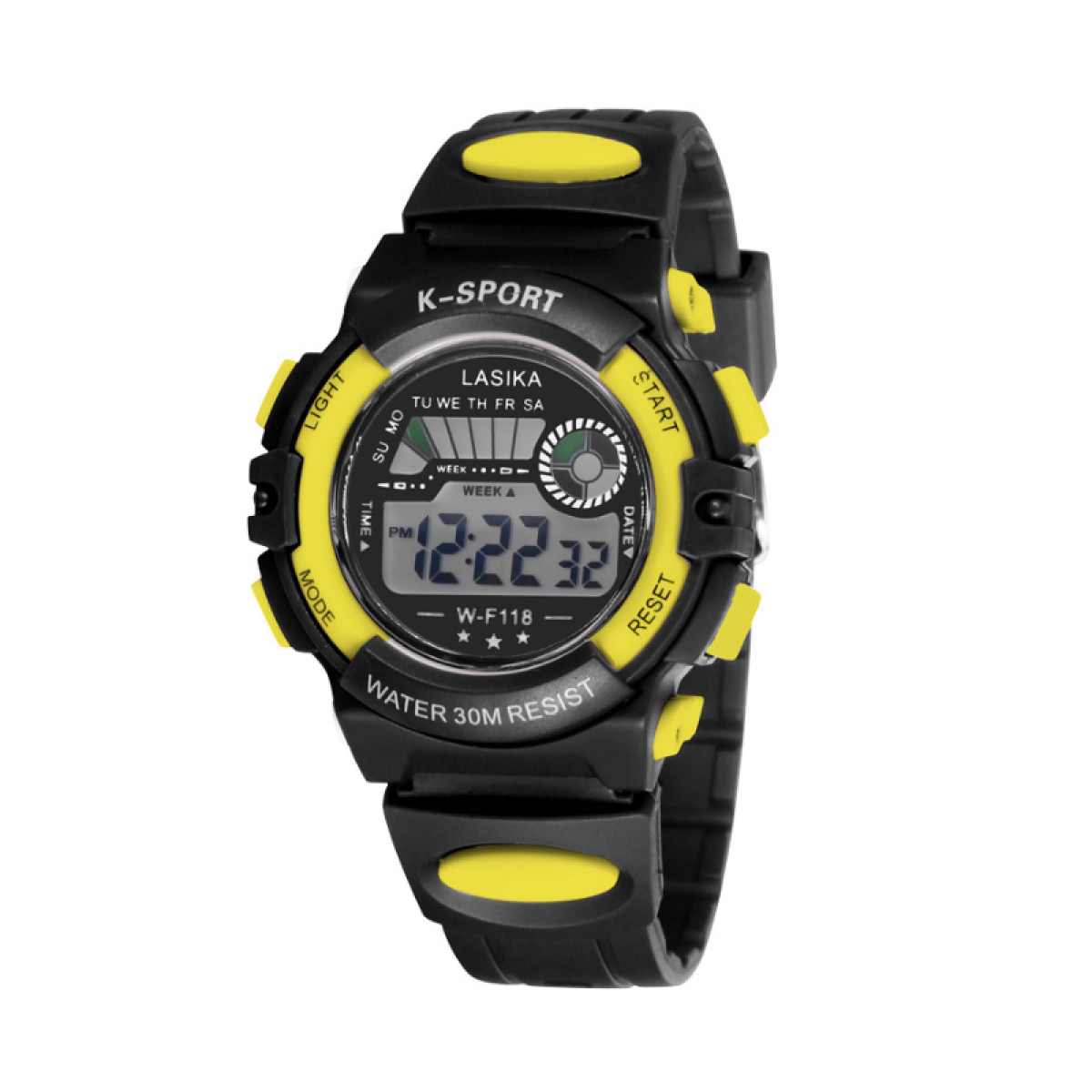 Παιδικό ψηφιακό ρολόι χειρός - WF118 - Lasika - 115145 - Black/Yellow