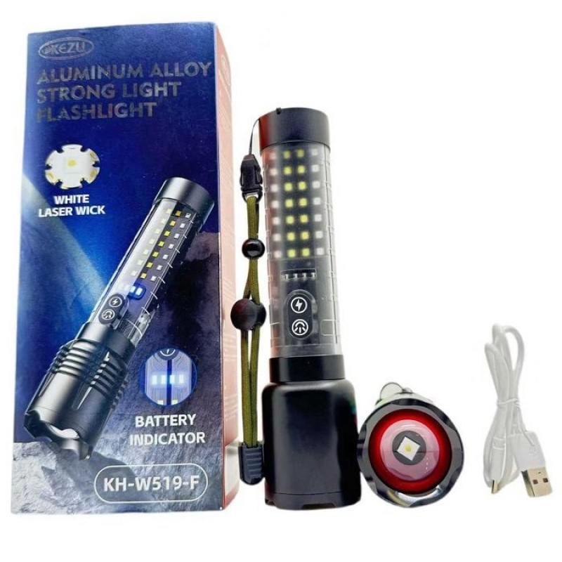 Επαναφορτιζόμενος φακός LED - W519 - 123581