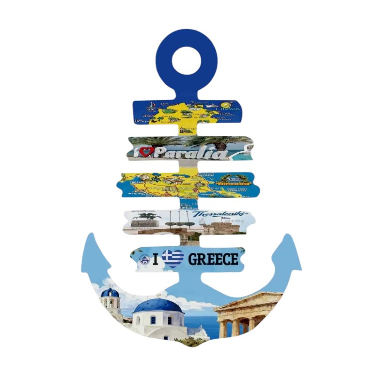 Διακοσμητικό Souvenir κρεμαστό - Greece - Σετ 6 τεμάχια - LY2609 - 125533