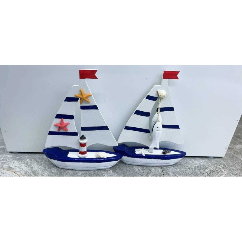 Διακοσμητικό Souvenir Καραβάκι - Σετ 2 τεμάχια - L2026-27AB - 125559