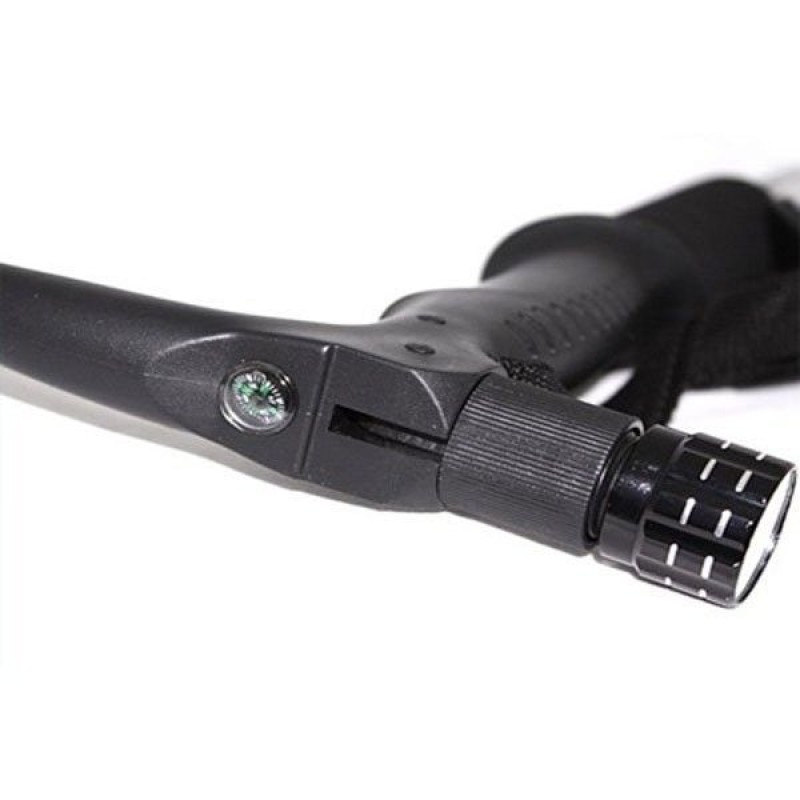 Τηλεσκοπικό μπαστούνι ορειβασίας με φακό - Μπατόν -138339 - Black