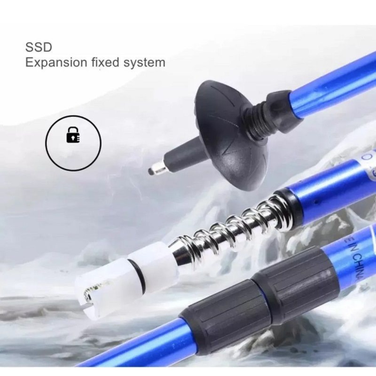 Τηλεσκοπικό μπαστούνι ορειβασίας με φακό - Μπατόν – 9 - 138339 - Black