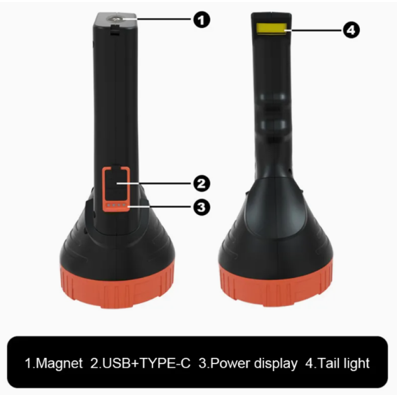 Επαναφορτιζόμενος φακός LED - 88069 - 182752 - Red/Black
