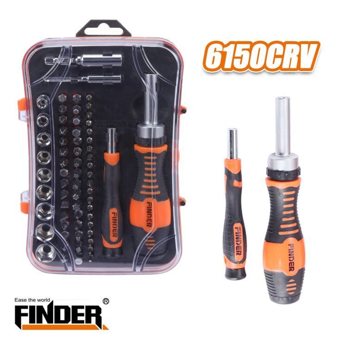 Σετ κατσαβίδι και καστάνια με κεφαλές - F3219 - 65pcs - Finder - 193219